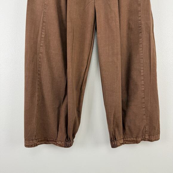 Free People To The Sky Parachute Pants Small Slouchy Trousers Brown Boho Pull On - Picture 6 of 16